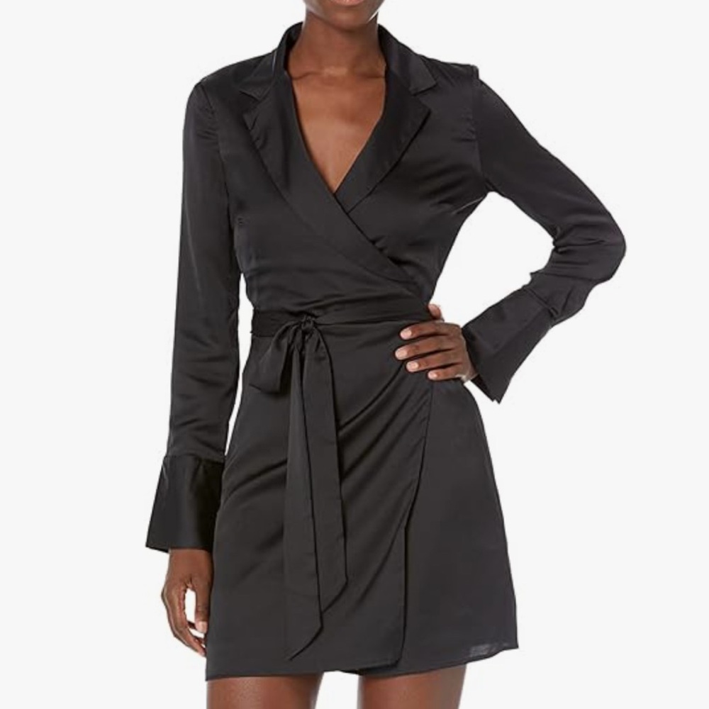 Guess Black Wrap Mini Dress